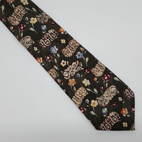 Modigliani Men's Floral Paisley Polyester Tie Australia 3.75" Wide 57.5" Long - Picture 3 of 6